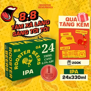 Bia thủ công | Rooster Beers IPA (Bia Gà IPA) Thùng 24 Lon x 330ml
