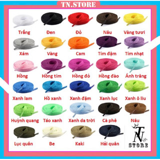Dây giày dẹt giày sneaker đủ màu đủ loại kích thước 1m21m6 (Bán theo cặp)