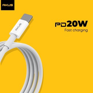 Bộ sạc nhanh PD20W Akus dây cáp TypeC to IP dùng cho Iphone X/11/12/13/14
