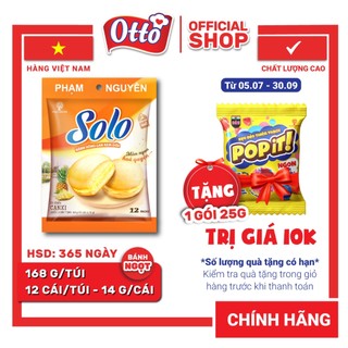 Bánh bông lan kem solo 168g | đồ ăn vặt