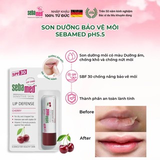 Son dưỡng bảo vệ, chống khô và chống nứt môi hương Cherry Sebamed Sensitive Skin Lip Cherry (4.8g)