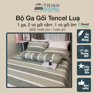 Bộ Ga gối Tencel lụa chất mát mịn ( ko mền)