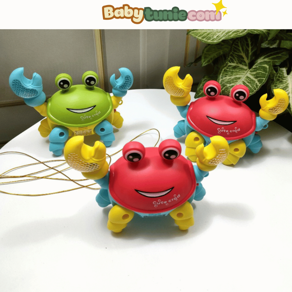 (Đồ Chơi Cho Bé Trai Bé Gái Trẻ Em, Con Cua Chạy Pin Có Nhạc Phát Sáng - Smart Kids36 shop Mẹ Gạ