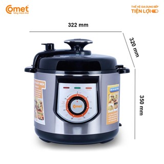 [KHO HN] Nồi áp suất điện 6L COMET CM6151 1000W 6 chức năng nấu, lòng nồi chống dính - BH 12Tháng - CM6151