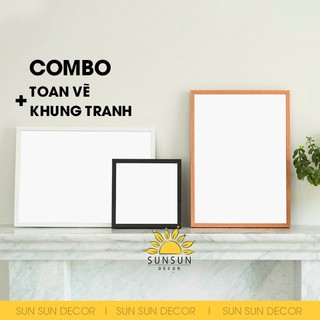 COMBO toan vẽ tranh + khung tranh kích thước 30x30, 30x40, 40x40 vẽ tranh sơn dầu, màu Acrylic