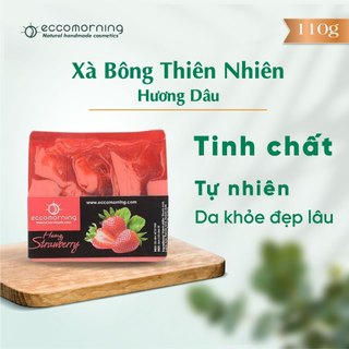 Xà Bông Thiên Nhiên Handmade eccomorning Hình Vuông Hương Dâu - Strawberry Soap