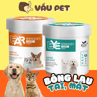 Bông lau ố mắt và lau tai chiết xuất lô hội cho chó mèo thú cưng Vẩu Pet Shop