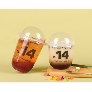 Combo 50 ly nhựa đáy bầu 360ml kèm nắp cầu fi 95