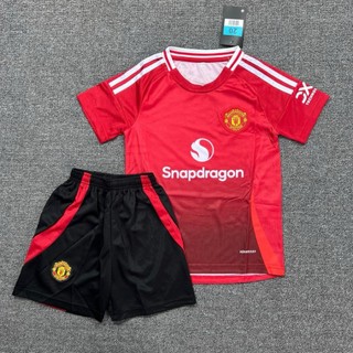   CÓ IN TÊN  Bộ áo bóng đá trẻ em MU đỏ SNAP 2024 đủ size cho bé 8-65kg chất thun lạnh thoáng mát Top Kid 