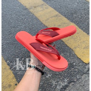 Chính Hãng - Dép sneaker buzz Cam Quai Đỏ