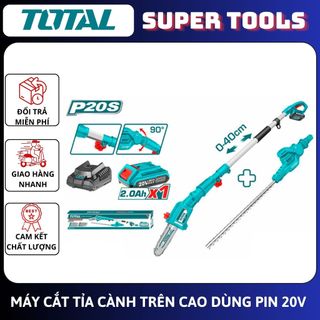 Total máy tỉa cành trên cao dùng pin 20v tpht2016012