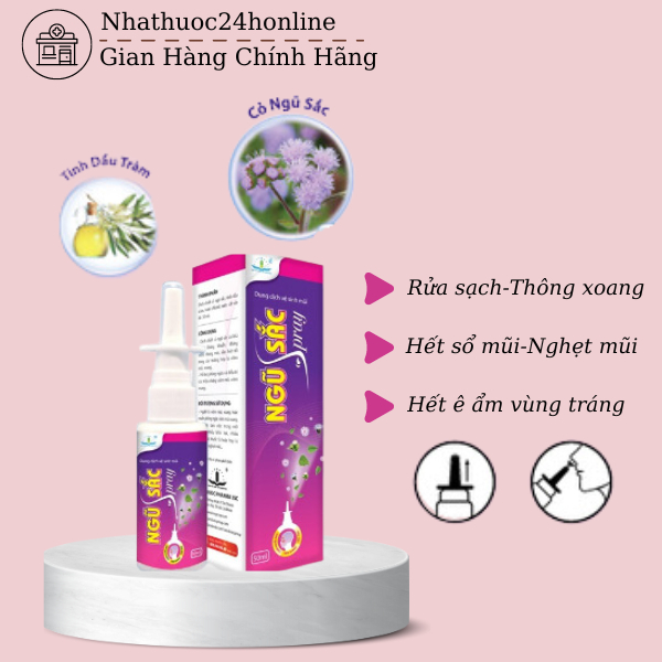 Dung Dịch Vệ Sinh Mũi Ngũ Sắc Spray - Bảo Vệ Xoang Mũi Từ Tinh Chất Cỏ Ngũ Sắc.