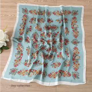 [NowShip2h] Khăn Lụa Vuông (Khăn Turban) Cao Cấp Bông Hoa Chất Liệu Lụa Chiffon 70x70cm - Mã KL016
