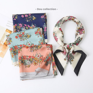 [NowShip2h] Khăn Lụa Vuông (Khăn Turban) Cao Cấp Bông Hoa Chất Liệu Lụa Chiffon 70x70cm - Mã KL016