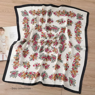 [NowShip2h] Khăn Lụa Vuông (Khăn Turban) Cao Cấp Bông Hoa Chất Liệu Lụa Chiffon 70x70cm - Mã KL016