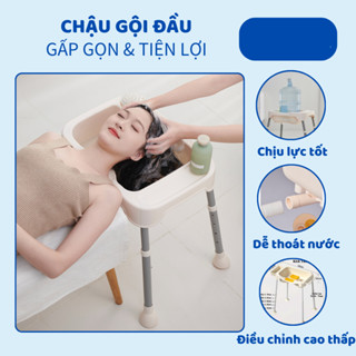 [Giá tốt nhất] Chậu gội đầu tại giường cho bà bầu, người già, trẻ nhỏ tiện lợi - Có chân (dễ dàng điều chỉnh độ cao)