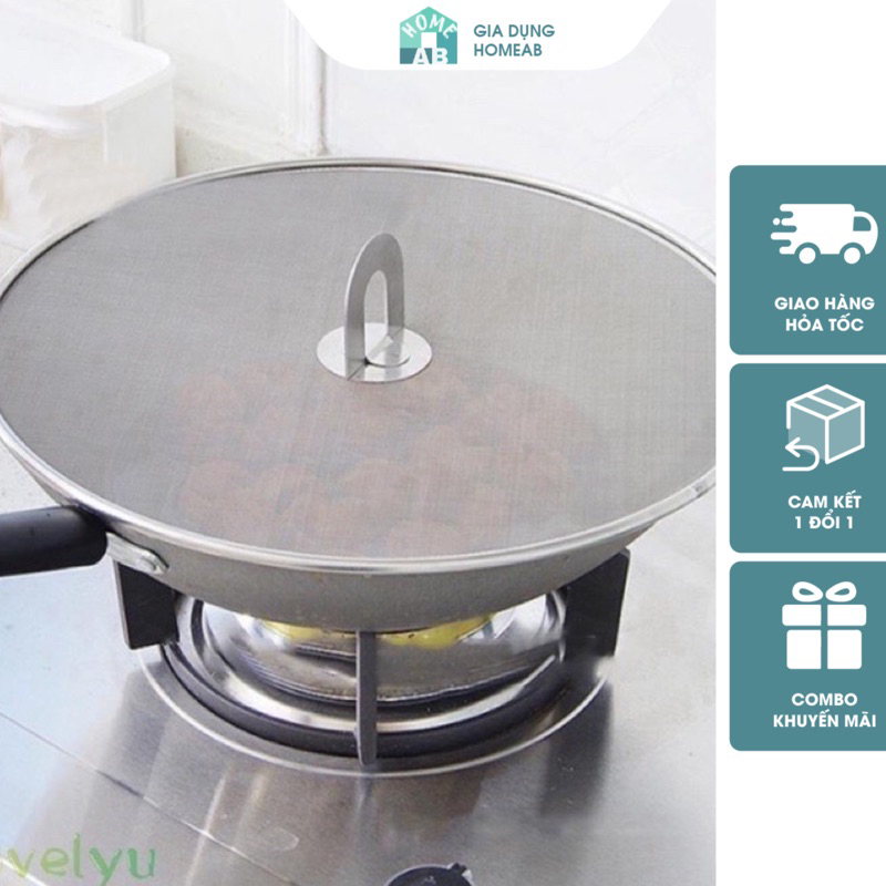 Nắp Lưới Đậy Chảo 3 Size Chống Văng Dầu Mỡ Thép Không Gỉ An Toàn Cho Sức Khoẻ, Nắp Lưới Chống Dầu Mỡ 3 Size