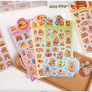 sticker chuột lang nước capybara S18 trái tim cute sticker dễ thương