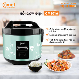 [Có hỏa tốc TPHCM ] Nồi cơm điện nắp cài 1,8L COMET - CM8016