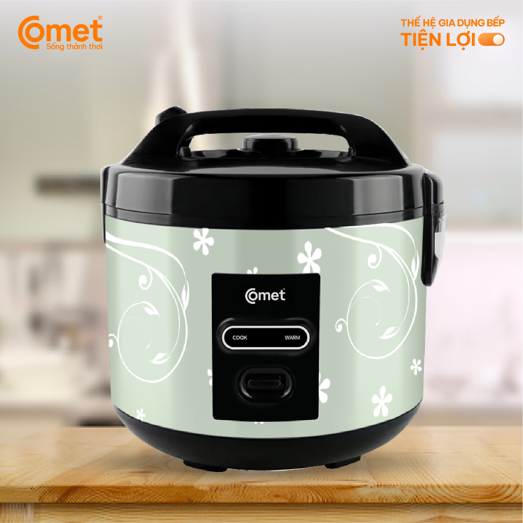 [KHO HCM] Nồi cơm điện nắp cài 1,8L COMET CM8016 chống dính, cho 3-4 người - CM8016