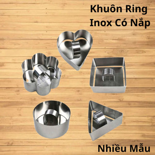 Khuôn Ring Inox Có Nắp Ép Hình Tam Giác, Tròn, Vuông, Làm Bánh Lạnh, Bánh Mousse