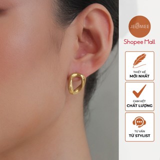 Bông tai tròn clinker jesmee cá tính tối giản - e6563