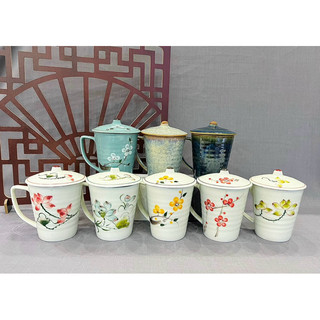 Cốc sứ có nắp cao cấp Bát Tràng (ảnh thật hàng loại 1)