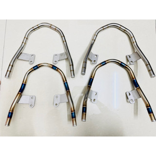 Tay xách cảng sau inox trắng 304 khò titan lắp cho xe máy Wave alpha 110/RS 100/50cc, Wave RSX, Wave S 110 (phom vểnh)