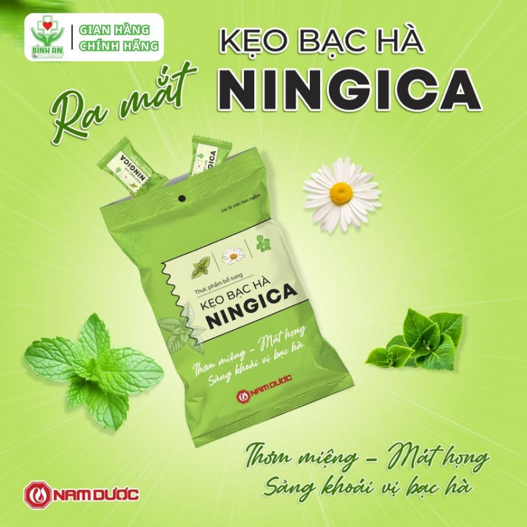 Kẹo gừng, kẹo bạc hà, kẹo chanh muối NINGICA Nam Dược - NT Bình An.