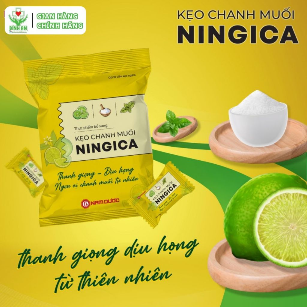 Kẹo gừng, kẹo bạc hà, kẹo chanh muối NINGICA Nam Dược - NT Bình An.