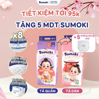  Tã Bỉm Dán/Quần Sumoki Nhật Bản Thấm Hút Gấp 8 Lần, Siêu Mỏng 1,9mm, Đủ Size Đóng Cả Ngày Đêm