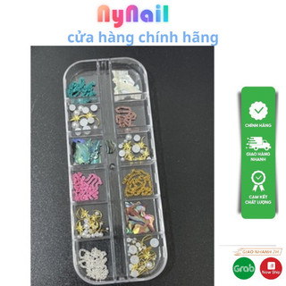 Khay Phụ kiện Trang trí móng nail mix [nhặt random khay ]