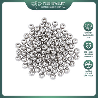 Bi bạc 990 trơn nguyên chất mix charm , xỏ vòng