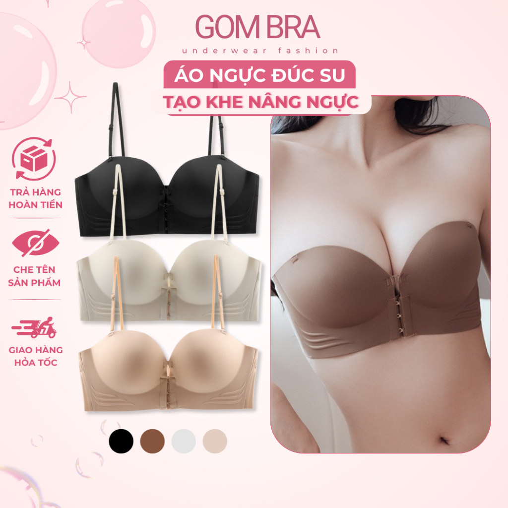 Áo ngực đúc su cài trước Gom Bra nâng ngực tạo khe, áo lót cúp ngực không gọng đệm mút 4cm mềm mại - SA-946