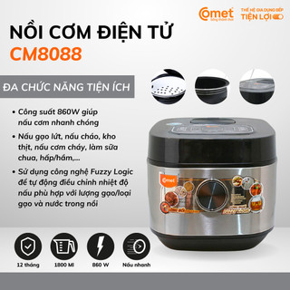 [Có hỏa tốc TPHCM ] Nồi cơm điện tử 1,8L COMET - CM8088