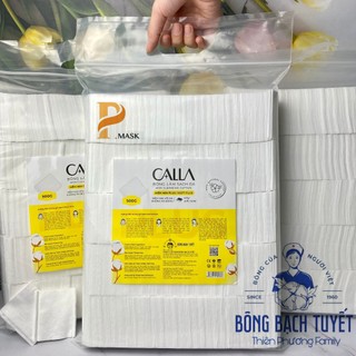 BÔNG TẨY TRANG BỀ MẶT MỊN CALLA GÓI 500G - Bông tẩy trang Bông Bạch Tuyết Calla Mềm Mịn 500Gr / gói