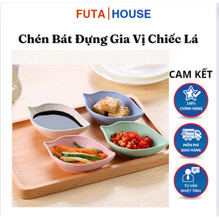 Chén bát đựng gia vị hình chiếc lá dĩa đựng nước chấm dễ thương