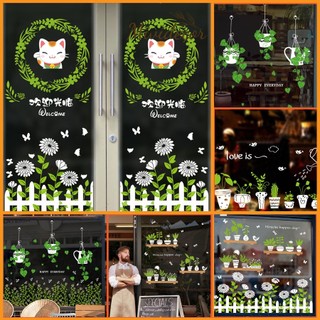 Decal dán kính (chuyên trang trí kính) trang trí nhà hàng quán cafe tổng hợp đủ mẫu