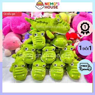 Gấu bông cá sấu xanh, gối ôm cá sấu xanh gấu bông, thú nhồi bông hình cá sấu xanh mềm mịn đáng yêu cho bé