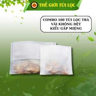 Túi lọc trà, thảo dược, cà phê PHUKIENTUILOC - Vải không dệt Gấp miệng - size 7x10cm, Combo 100 túi