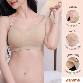 Áo lót bầu cho con bú A2 không gọng, chống chảy xệ co giãn 4 chiều, áo ngực thấm hút cho mẹ bầu LAMME