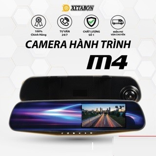 Camera Hành Trình Gương M4 Xetabon full HD 1080p - Tự Động Ghi Đè Video - Góc quay rộng - có cảm biến bảo hành 12 tháng