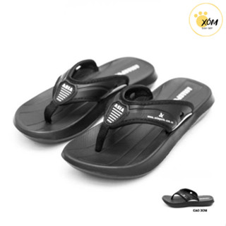 Dép kẹp tông nam Asia siêu nhẹ, siêu bền, xỏ ngón chính hãng quai da dù hàng Việt Nam loại 1. kiểu dép lào thái màu đen