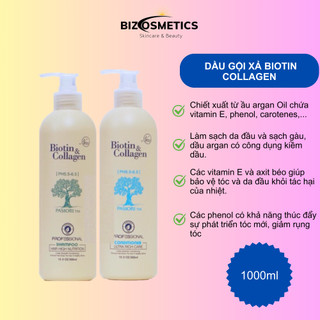 Bộ dầu gội xả chống rụng tóc và kích thích mọc tóc Biotin & Collagen nhập khẩu chính hãng từ Italia