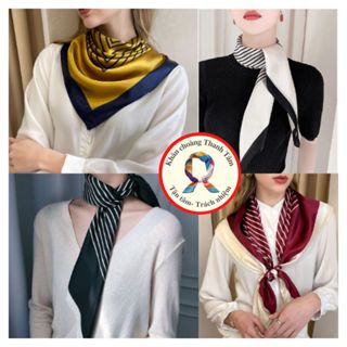 Khăn lụa vuông 90x90cm- Khăn Turban nữ đẹp quàng cổ quấn tóc quấn túi làm áo yếm lụa cao cấp