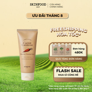 Sữa rửa mặt skinfood tạo bọt chiết xuất cà rốt cân bằng ẩm da 150ml