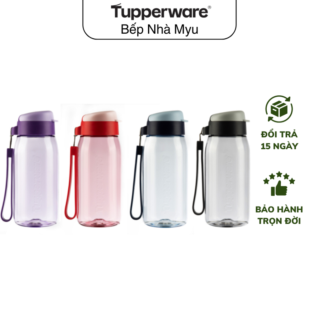 Bình nước Tupperware Lohas Flask 550ml - Nhựa Trong Suốt - Chịu Nhiệt 110 Độ