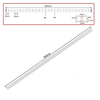 Thanh ray trượt nhôm 20-30-45 -65-85cm chế bàn cưa