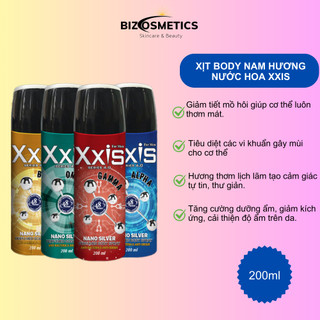 Xịt khử mùi toàn thân XXIS cho nam hương nước hoa thơm lâu 200ml