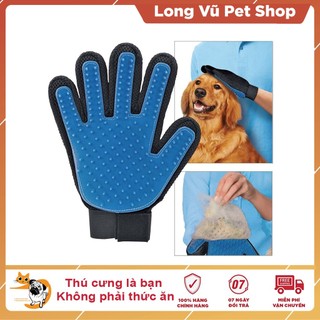 Găng tay tắm chó, tắm cho mèo chải lông và lấy lông rụng True Touch - Long Vũ Pet Shop